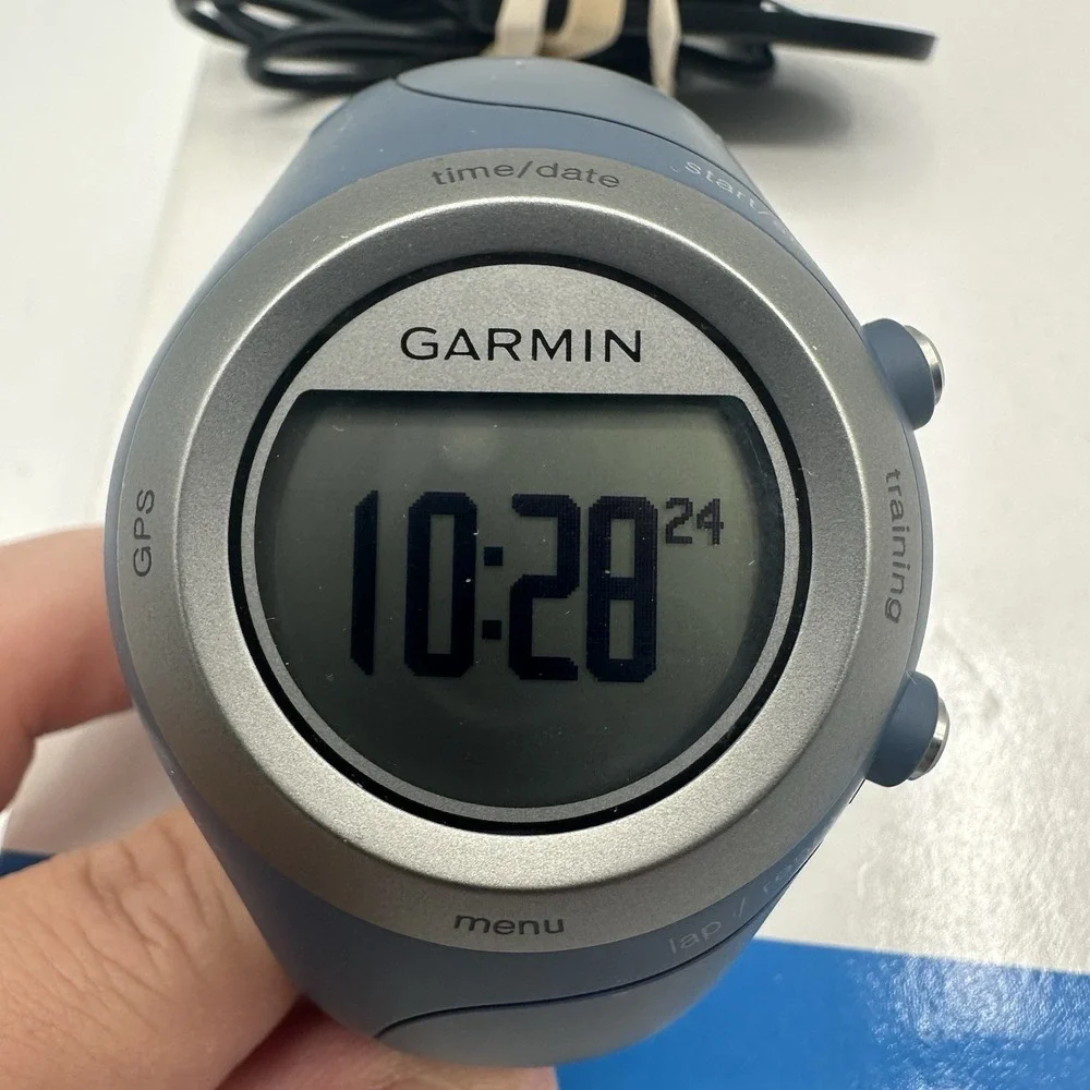 Garmin Forerunner 405CX GPS Wireless Sports Watch Blue w/ USB, HRM, Charger READ